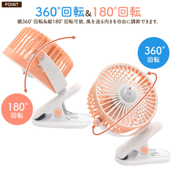 2WAY 人感センサー付き クリップファン
