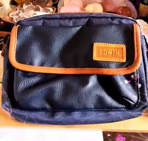 【夏！ 5%SALE】EDWIN エドウイン レザー×デニム フラップミニショルダーバッグ ポーチ【全3色】