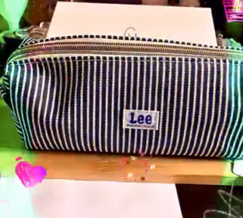 【夏 12%SALE 今だけ！】Lee リー プリント キャンバス デニム ダブルファスナー マルチポーチ ペンポーチ【全6タイプ】