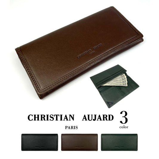 【夏 3%SALE！】【店長一押し！】christian aujard クリスチャン オジャール 本革 札入れ 長財布 ロングウォレット【全3色】 【長財布 スリム・ファスナー 2タイプ】