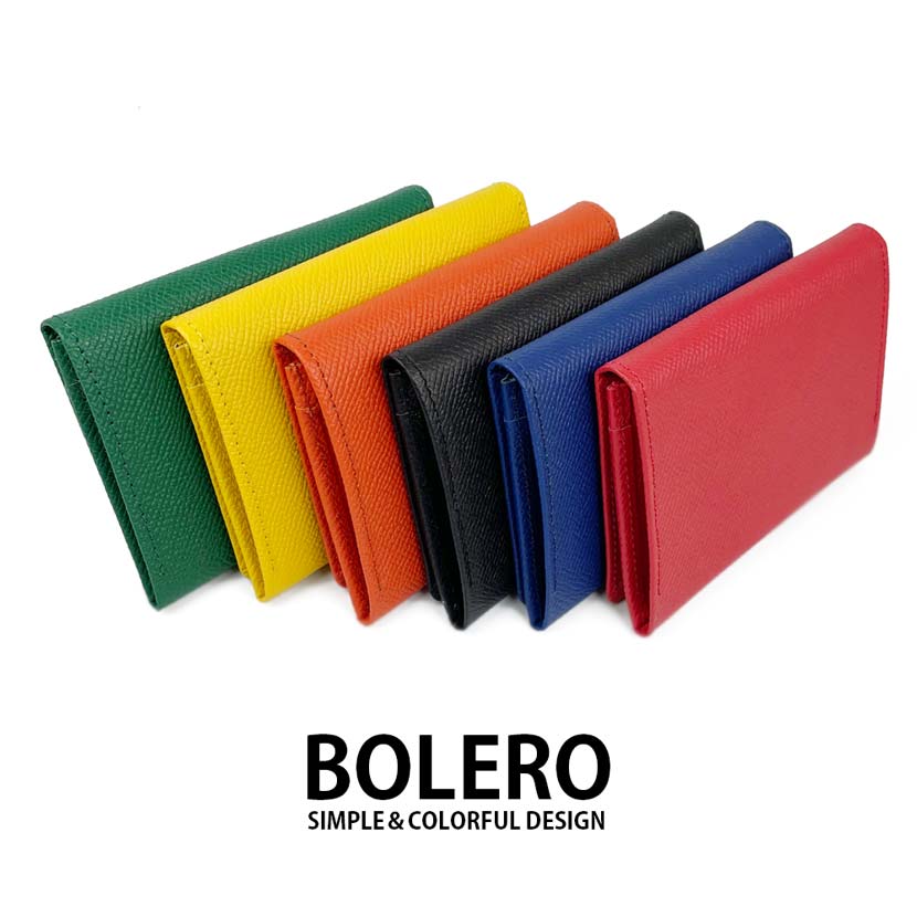 リアルレザー 牛革 日本製 BOLERO ボレロ 二つ折 定期入れ パスケース 名刺入れ コインケース【全6色】