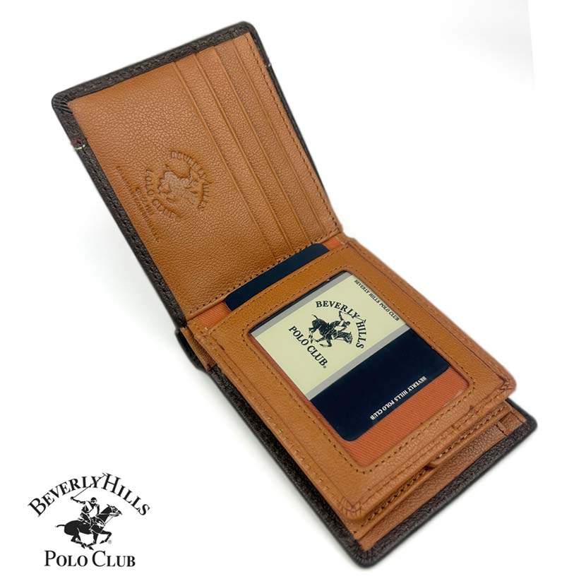 BEVERLY HILLS POLO CLUB ビバリーヒルズポロクラブ リアルレザー 中ベラ付き 2つ折り財布 【ぜん3色】