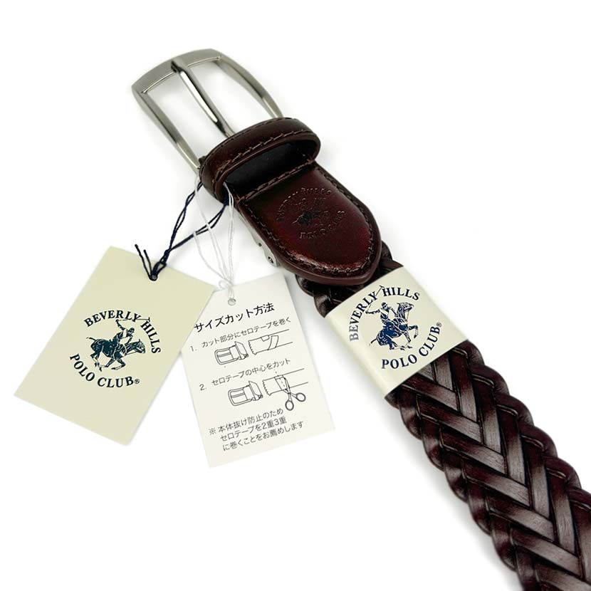 BEVERLY HILLS POLO CLUB ビバリーヒルズポロクラブ レザー メッシュ ベルト 穴なし【全3色】