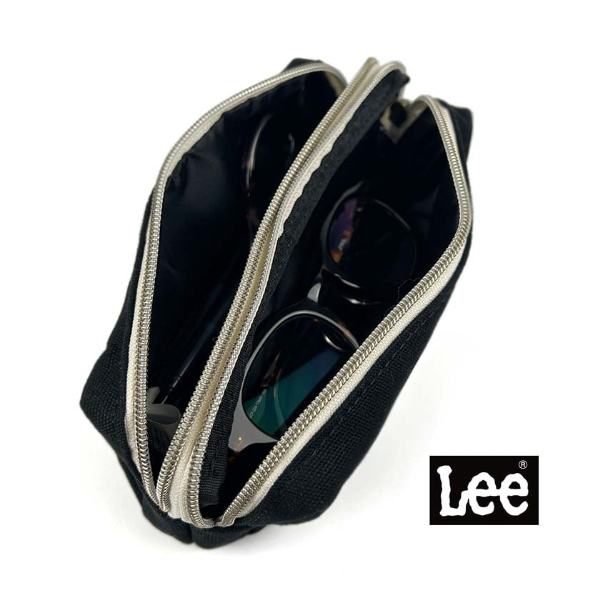 【夏 12%SALE 今だけ！】Lee リー プリント キャンバス デニム ダブルファスナー マルチポーチ ペンポーチ【全6タイプ】