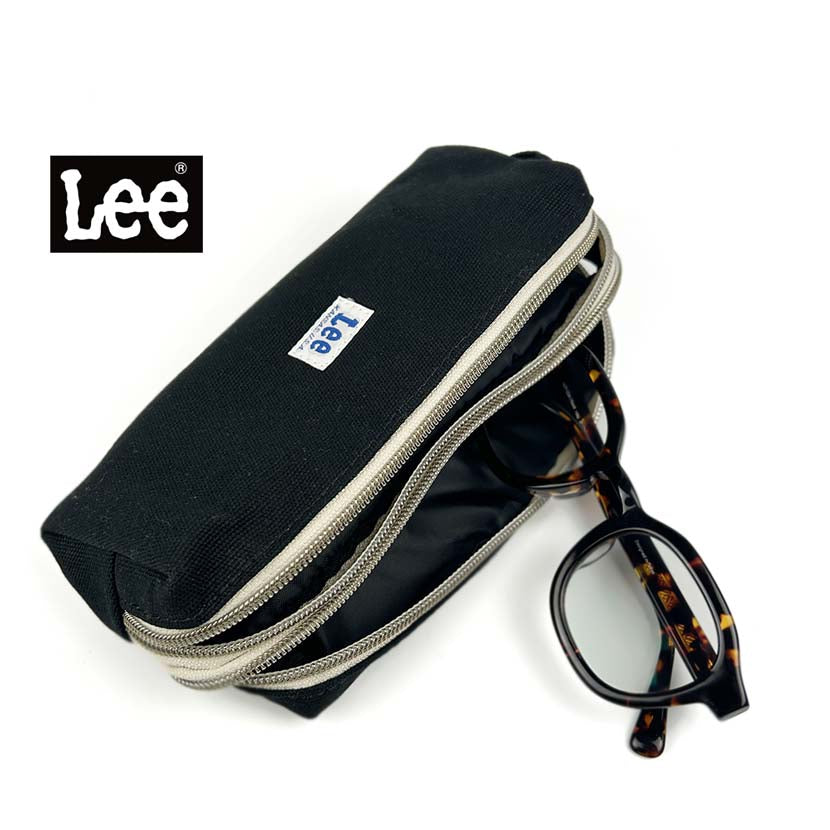 【夏 12%SALE 今だけ！】Lee リー プリント キャンバス デニム ダブルファスナー マルチポーチ ペンポーチ【全6タイプ】