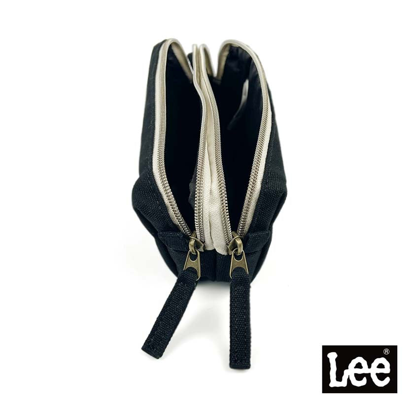 【夏 12%SALE 今だけ！】Lee リー プリント キャンバス デニム ダブルファスナー マルチポーチ ペンポーチ【全6タイプ】