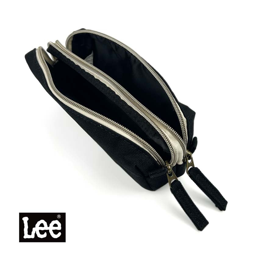 【夏 12%SALE 今だけ！】Lee リー プリント キャンバス デニム ダブルファスナー マルチポーチ ペンポーチ【全6タイプ】