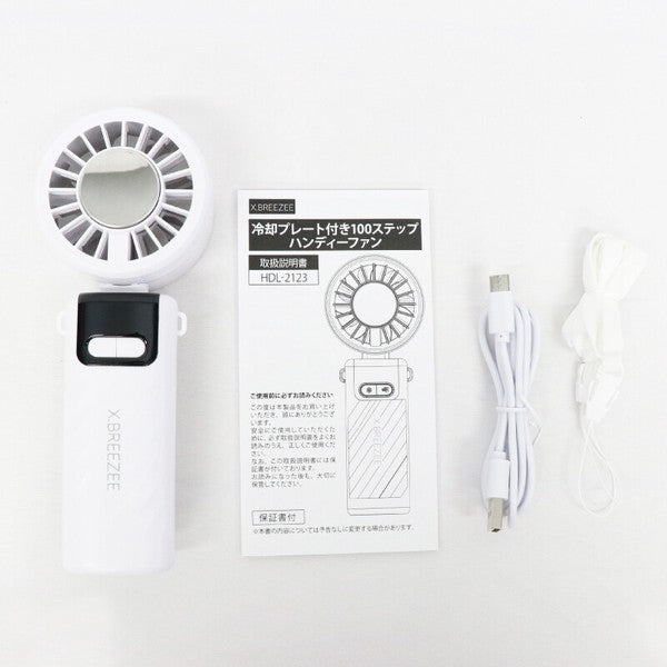 【夏セール 7．2%OFF！】【夏だけ限定家電】冷却プレート付き 100ステップ ハンディーファン(Aタイプ) HDL-2123