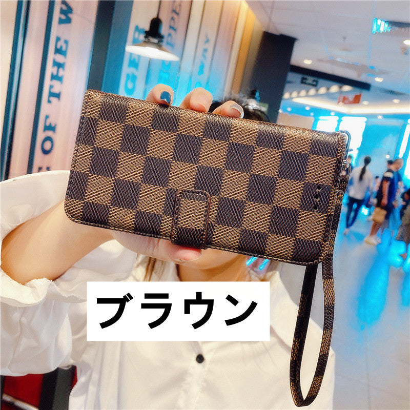iPhone17 pro max , iphone 16 plus スマホケース 手帳型 ケース チェック スマホ ストラップ ケース 格子柄