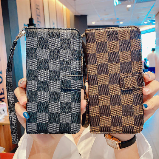 iPhone17 pro max , iphone 16 plus スマホケース 手帳型 ケース チェック スマホ ストラップ ケース 格子柄